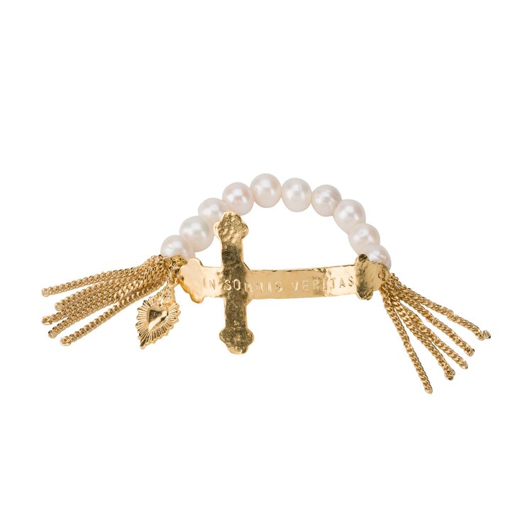 La Reina Santo David Pearl Bracelet