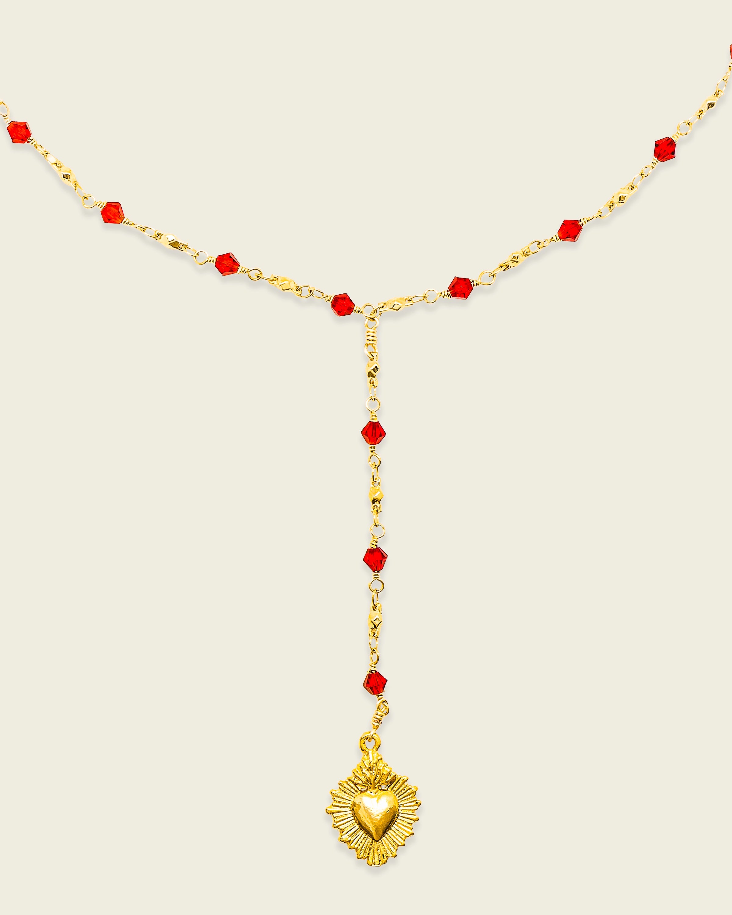 Santa Rojo Cristol Necklace HSF 0296