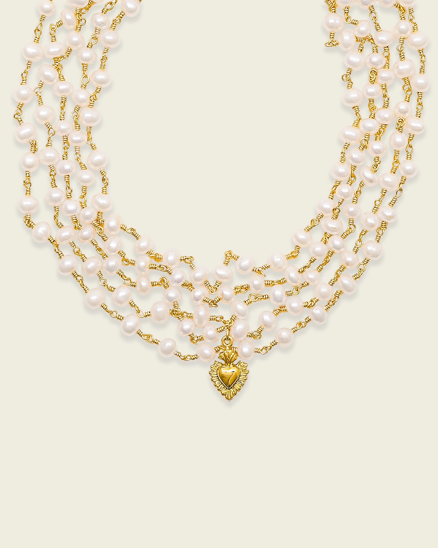 Santa Pearl Layered Choker