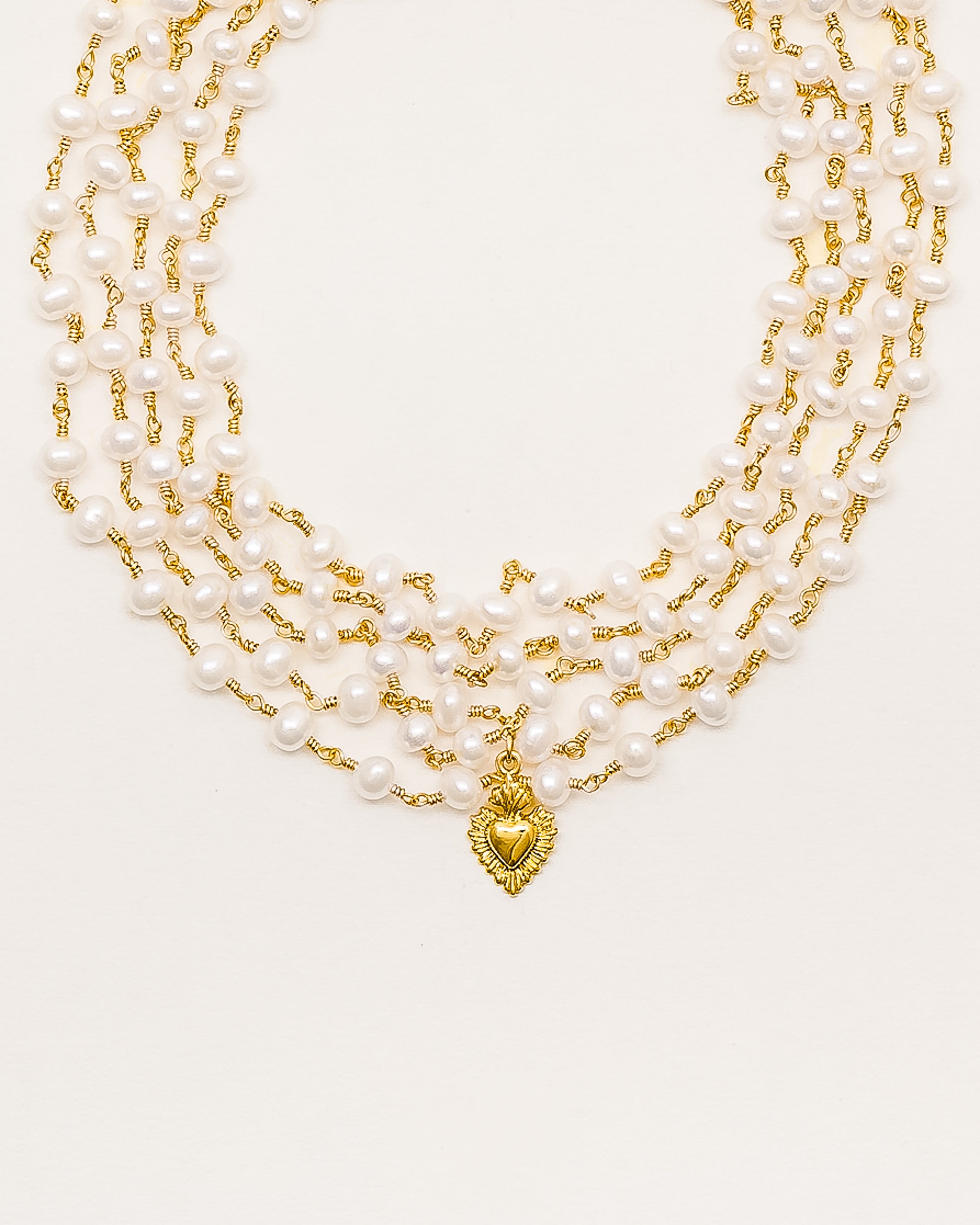 Santa Pearl Layered Choker