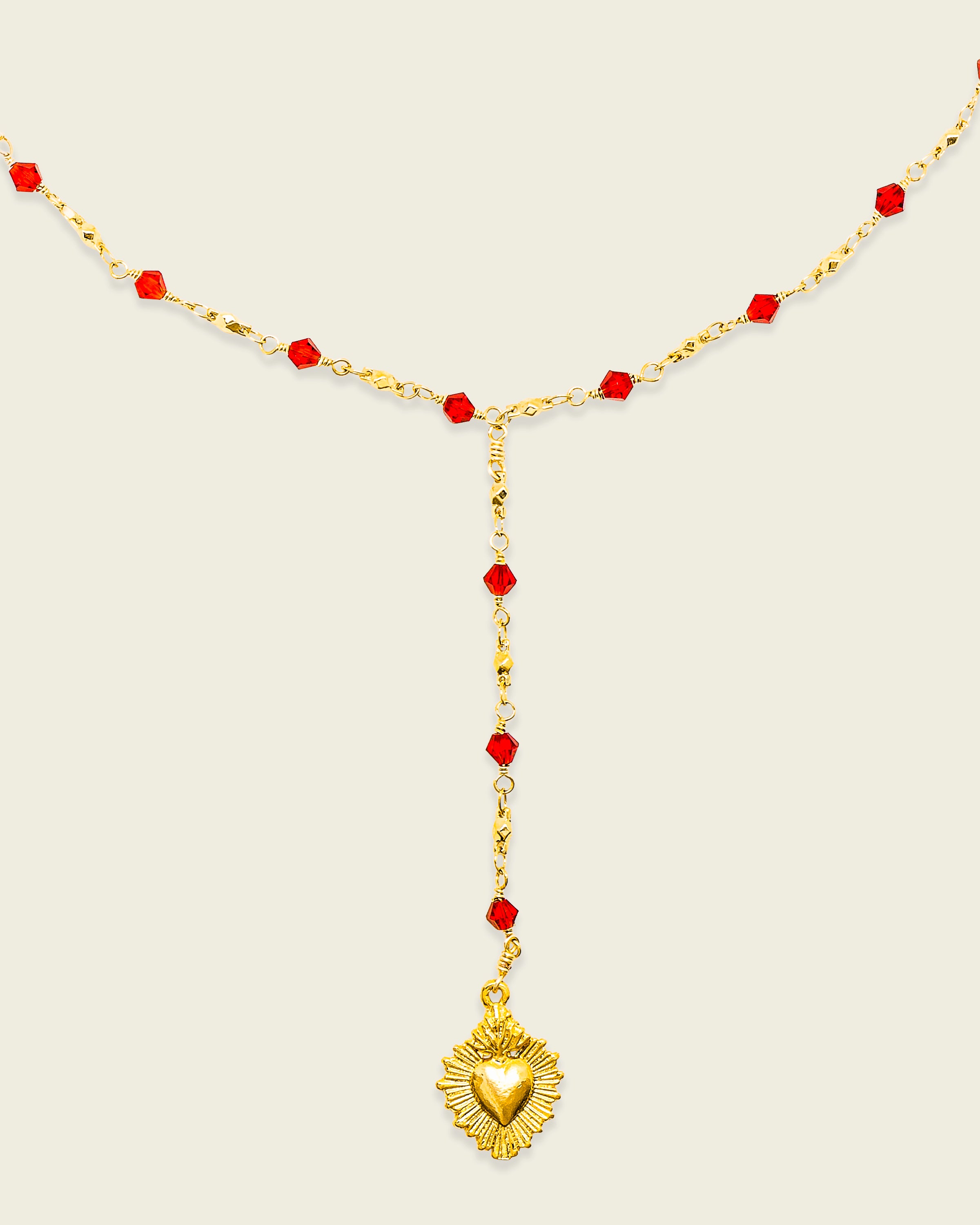 La Reina Crystal Rosary Necklace
