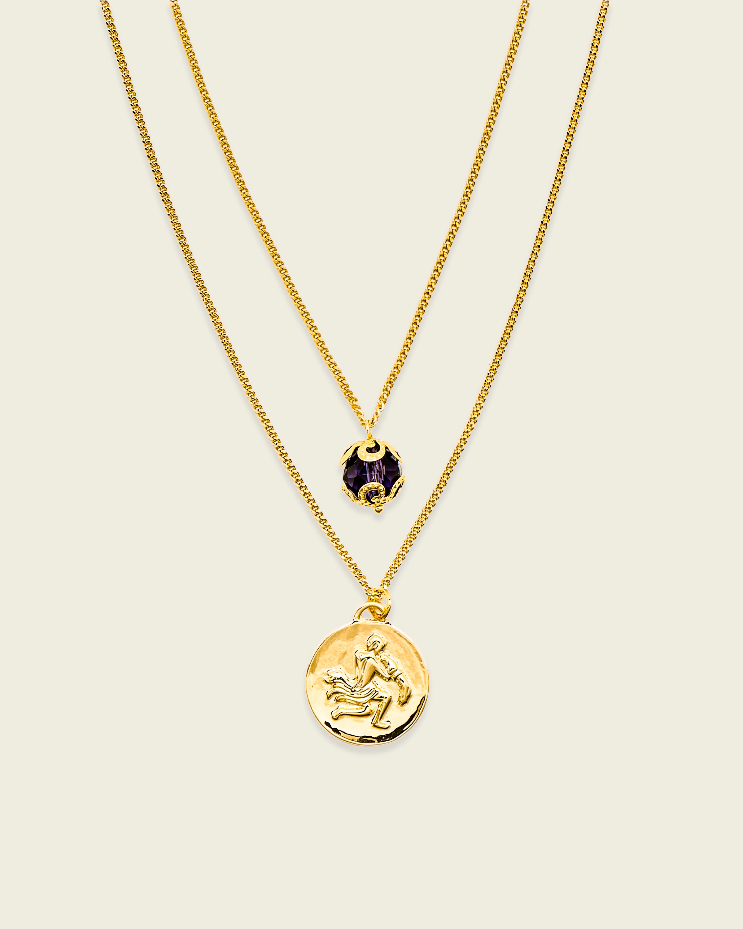 La Reina Double Zodiac Necklace