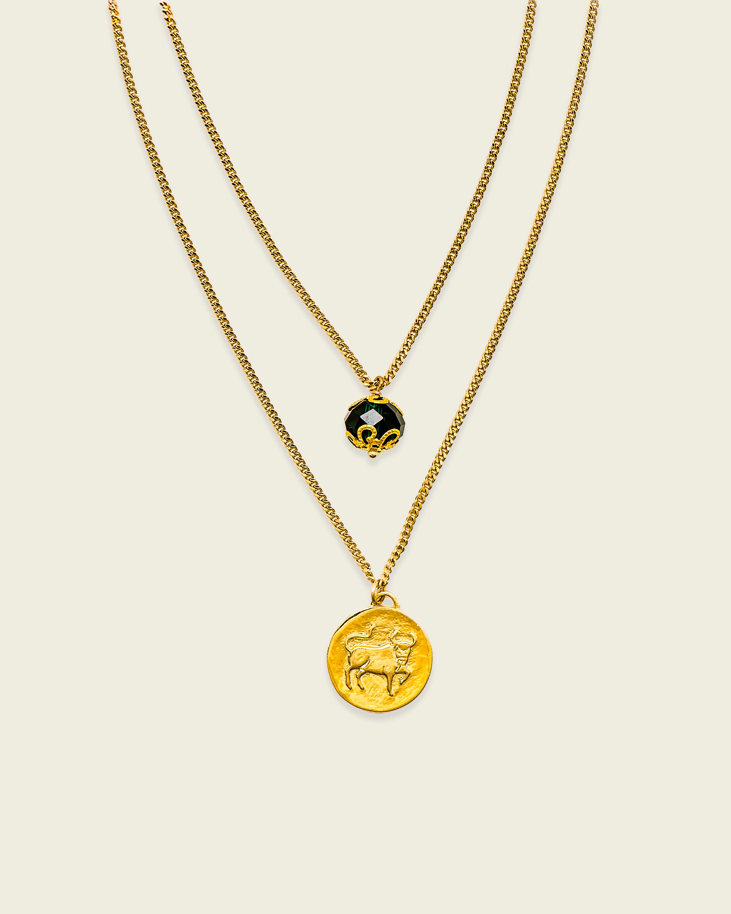 La Reina Double Zodiac Necklace
