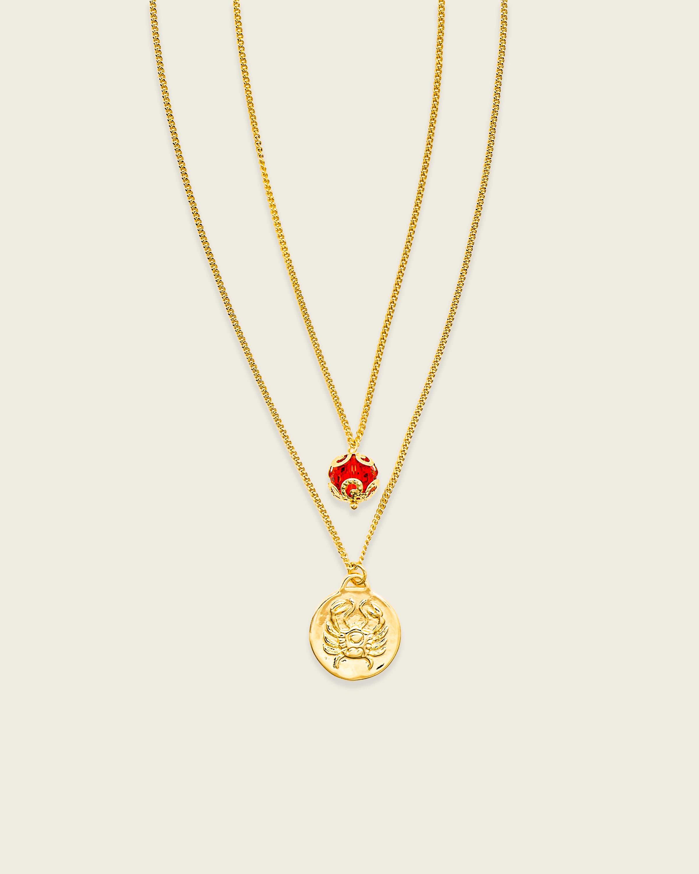 La Reina Double Zodiac Necklace