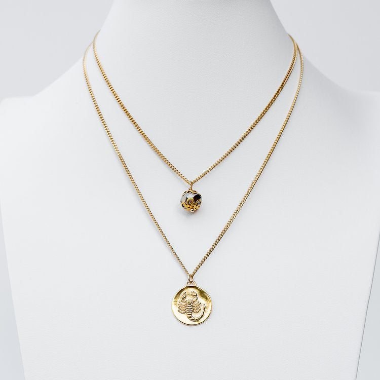 La Reina Double Zodiac Necklace