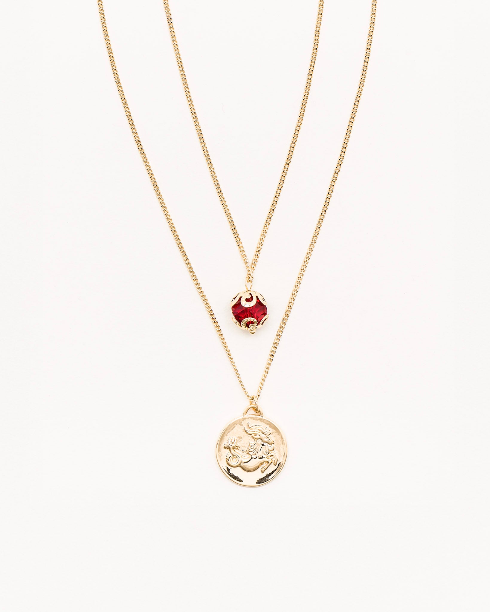 La Reina Double Zodiac Necklace
