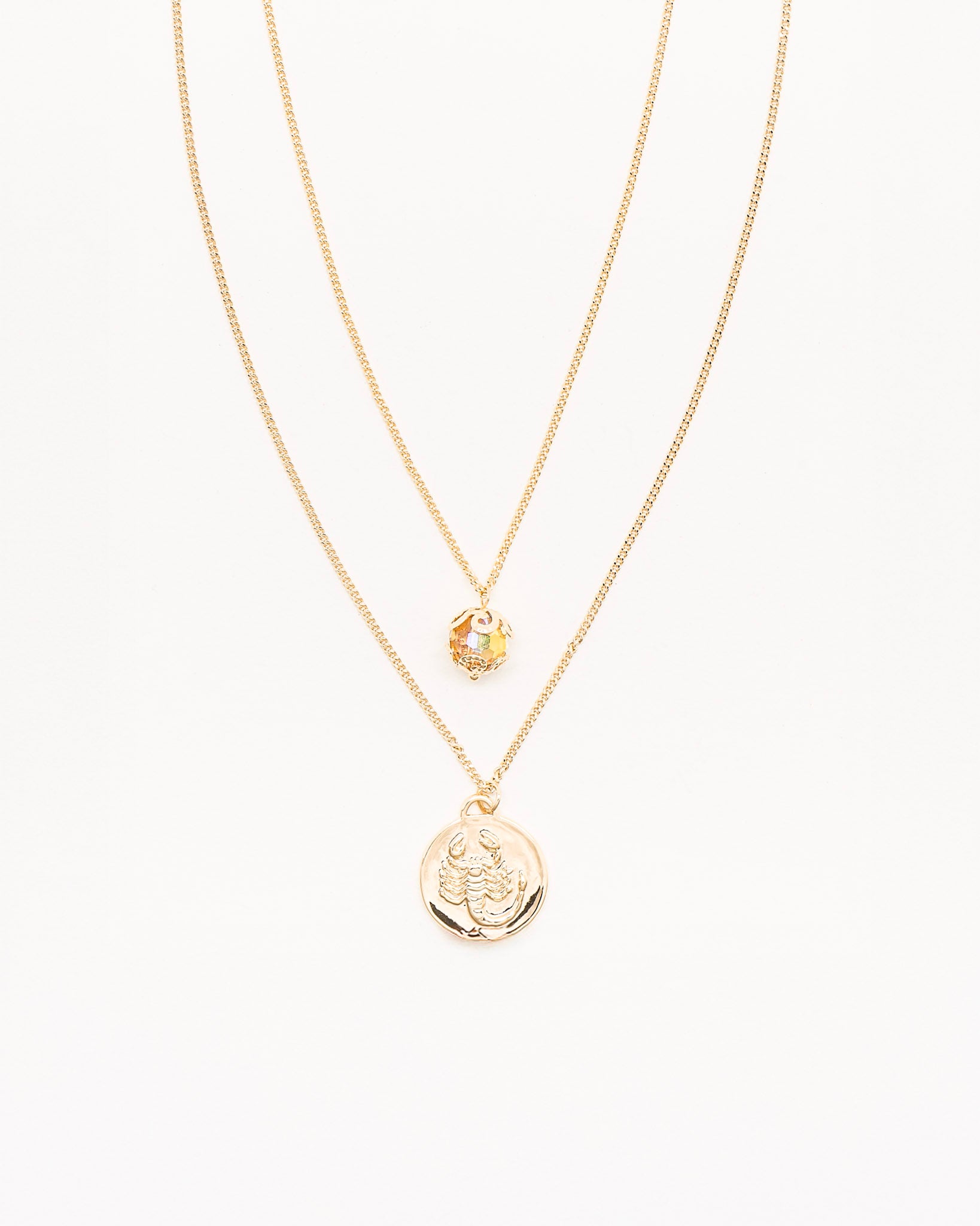 La Reina Double Zodiac Necklace
