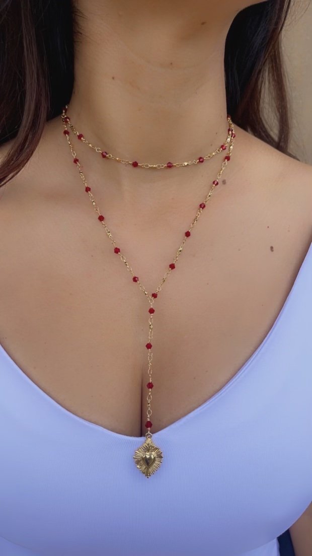 Santa Rojo Cristol Necklace