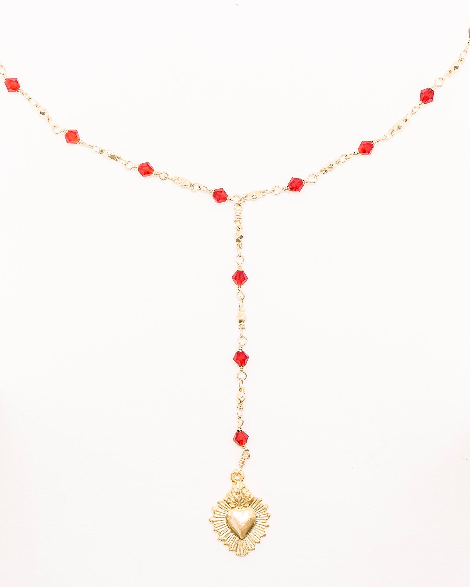 La Reina Crystal Rosary Necklace