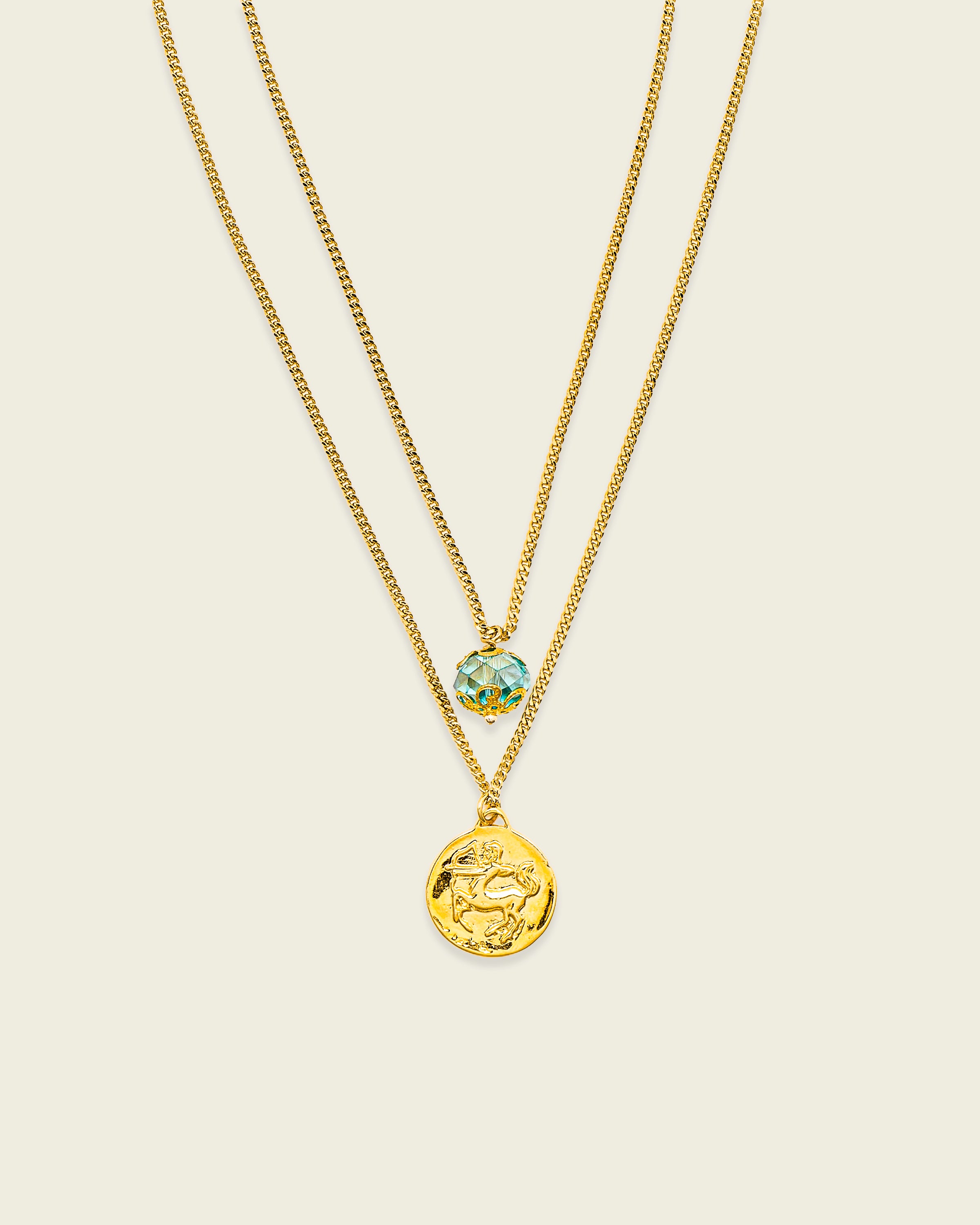 La Reina Double Zodiac Necklace
