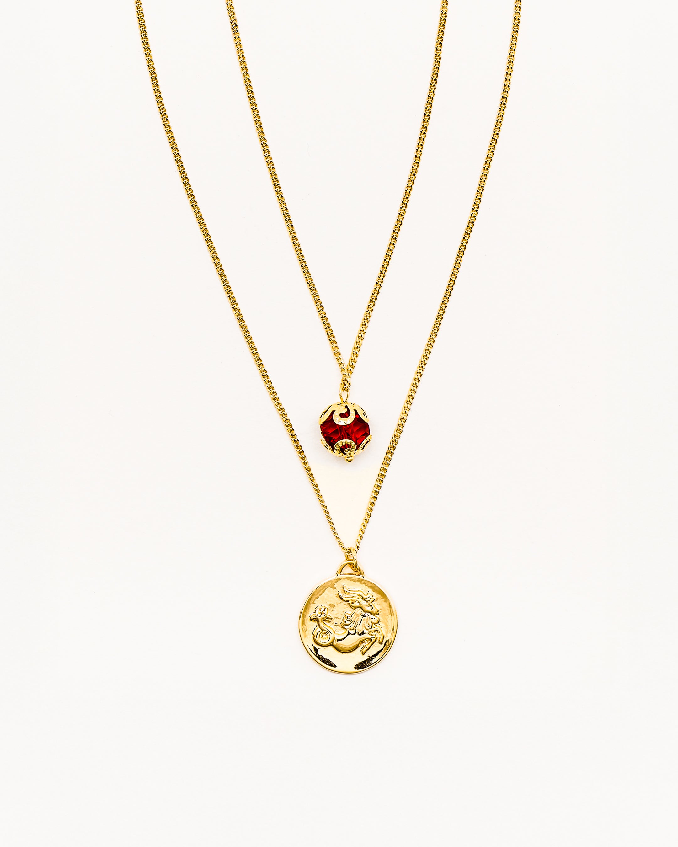 La Reina Double Zodiac Necklace