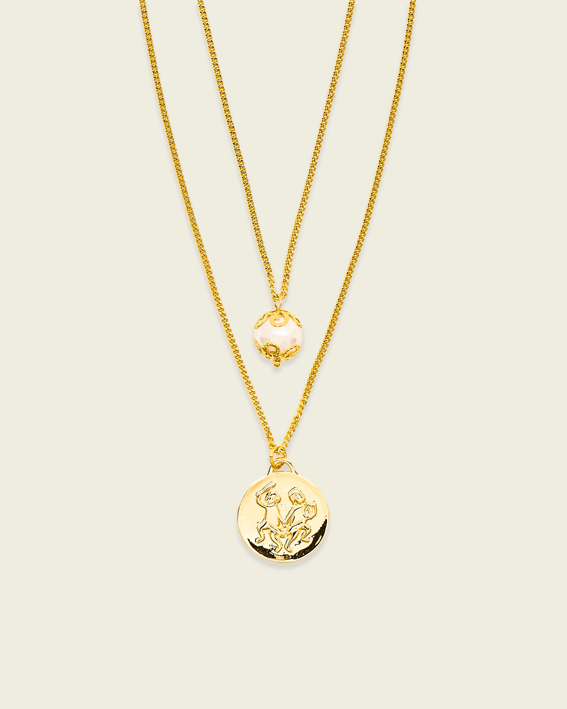 La Reina Double Zodiac Necklace