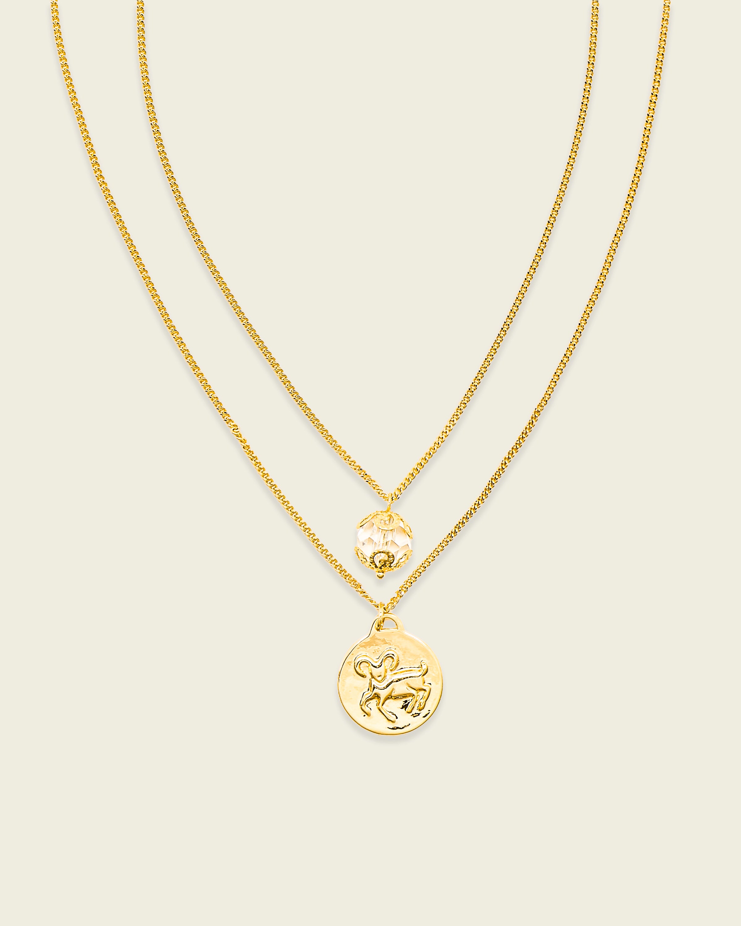 La Reina Double Zodiac Necklace