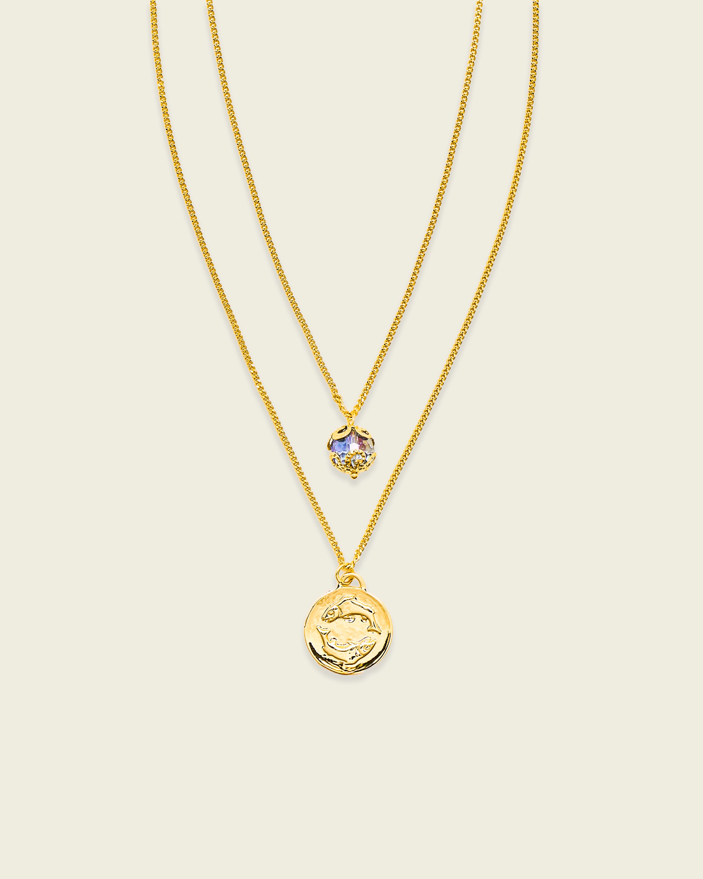 La Reina Double Zodiac Necklace