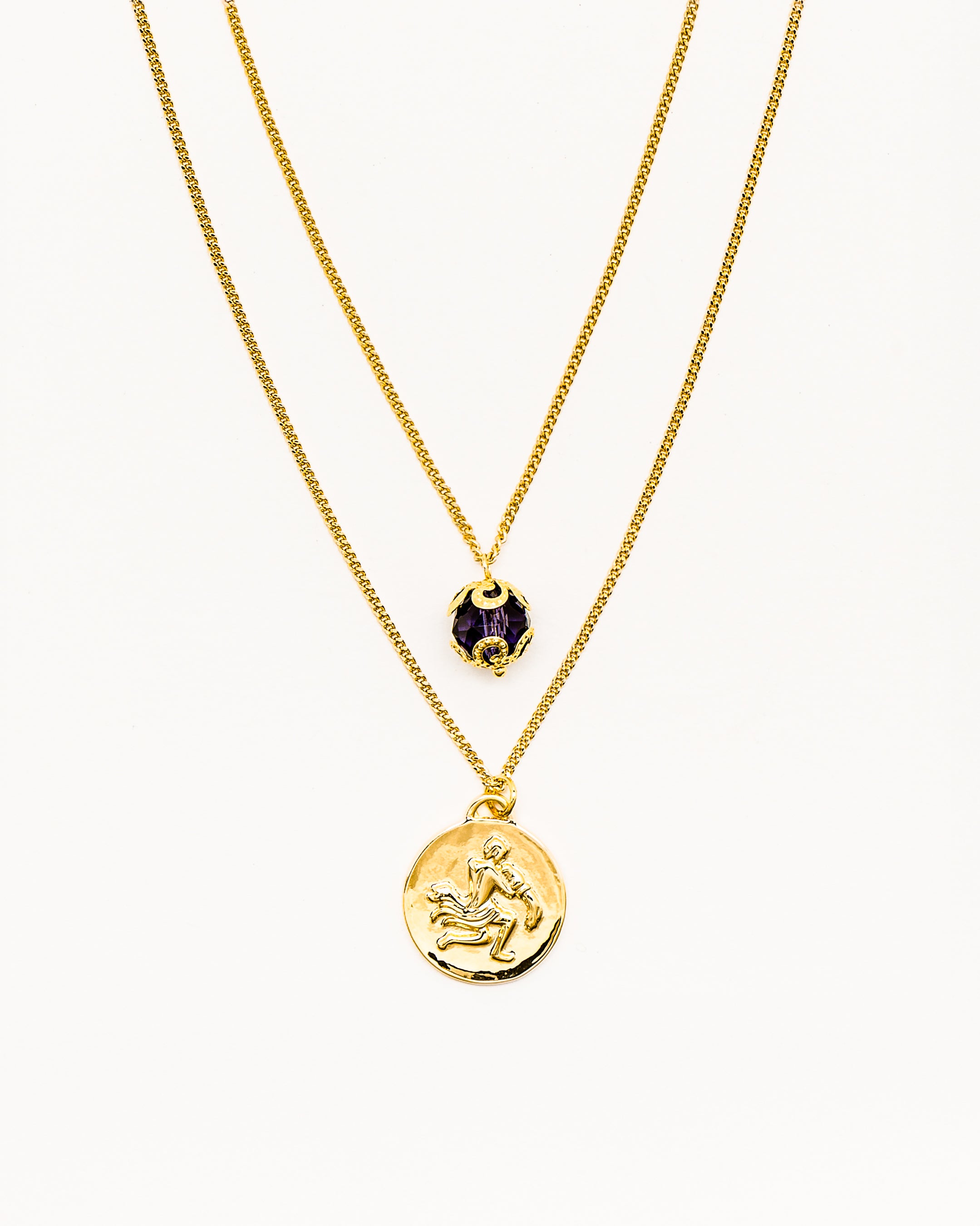 La Reina Double Zodiac Necklace
