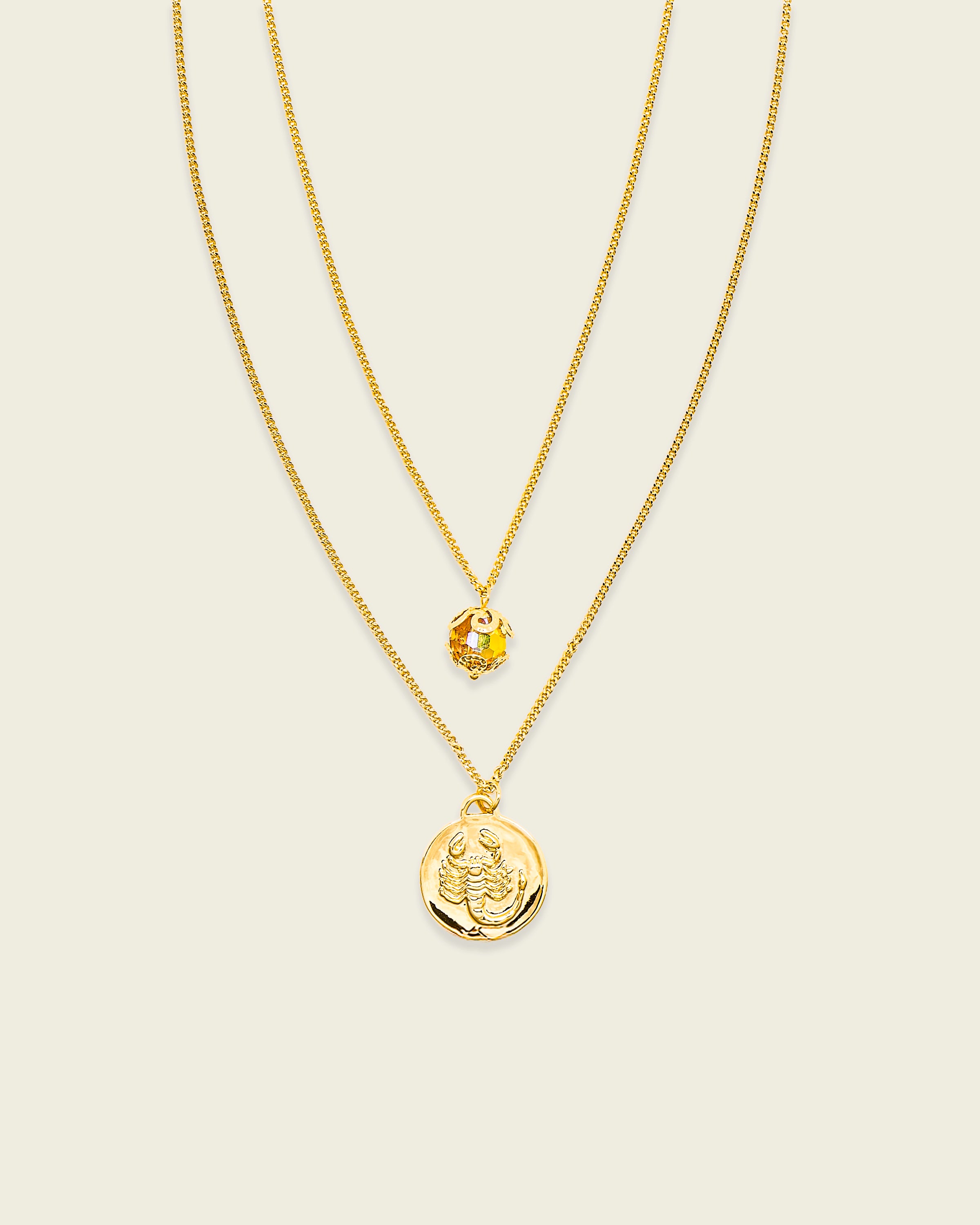 La Reina Double Zodiac Necklace