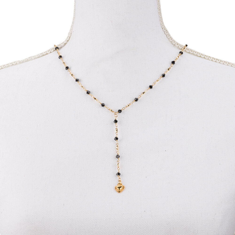 La Reina Crystal Rosary Necklace