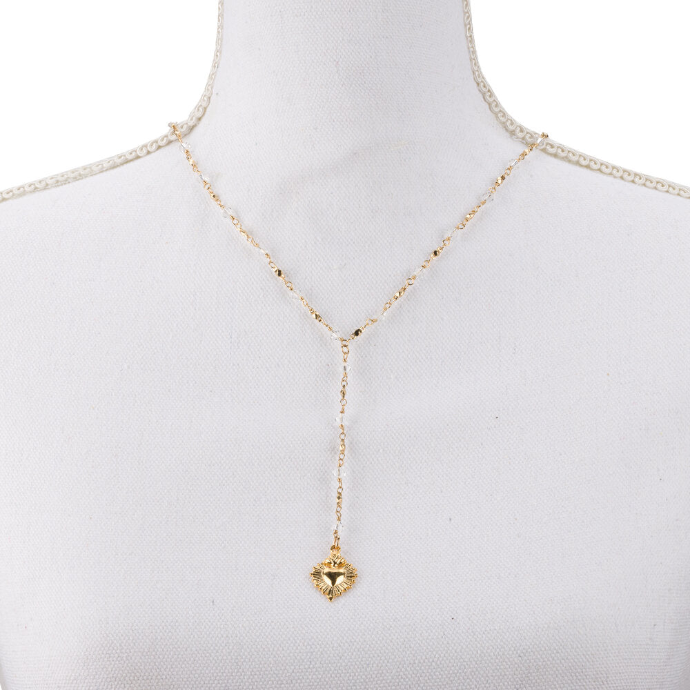 La Reina Crystal Rosary Necklace