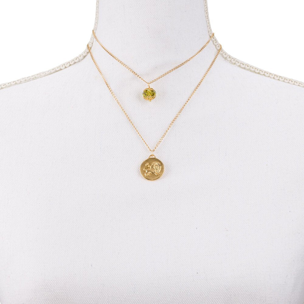 La Reina Double Zodiac Necklace
