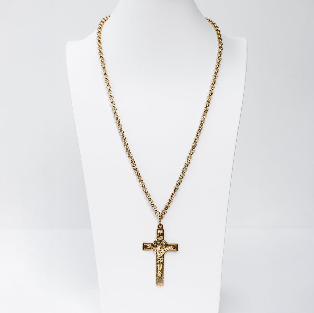 Santo Cristo Cruz Rolo Necklace