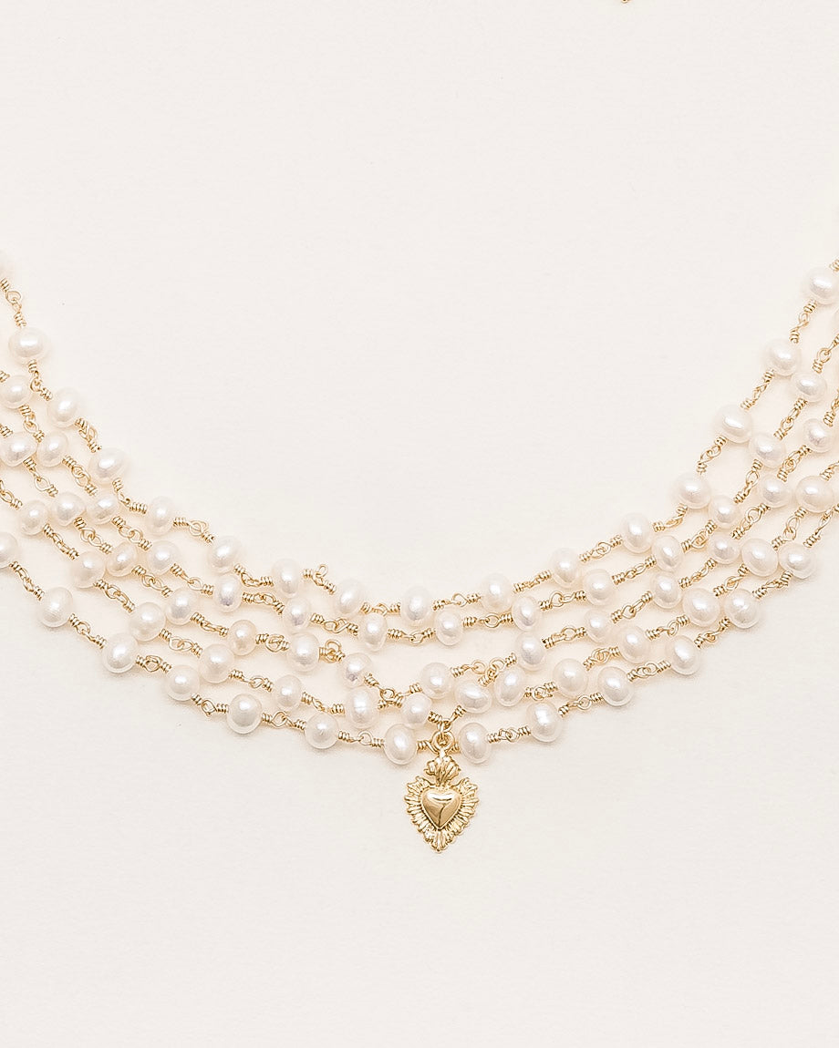 Santa Pearl Layered Choker