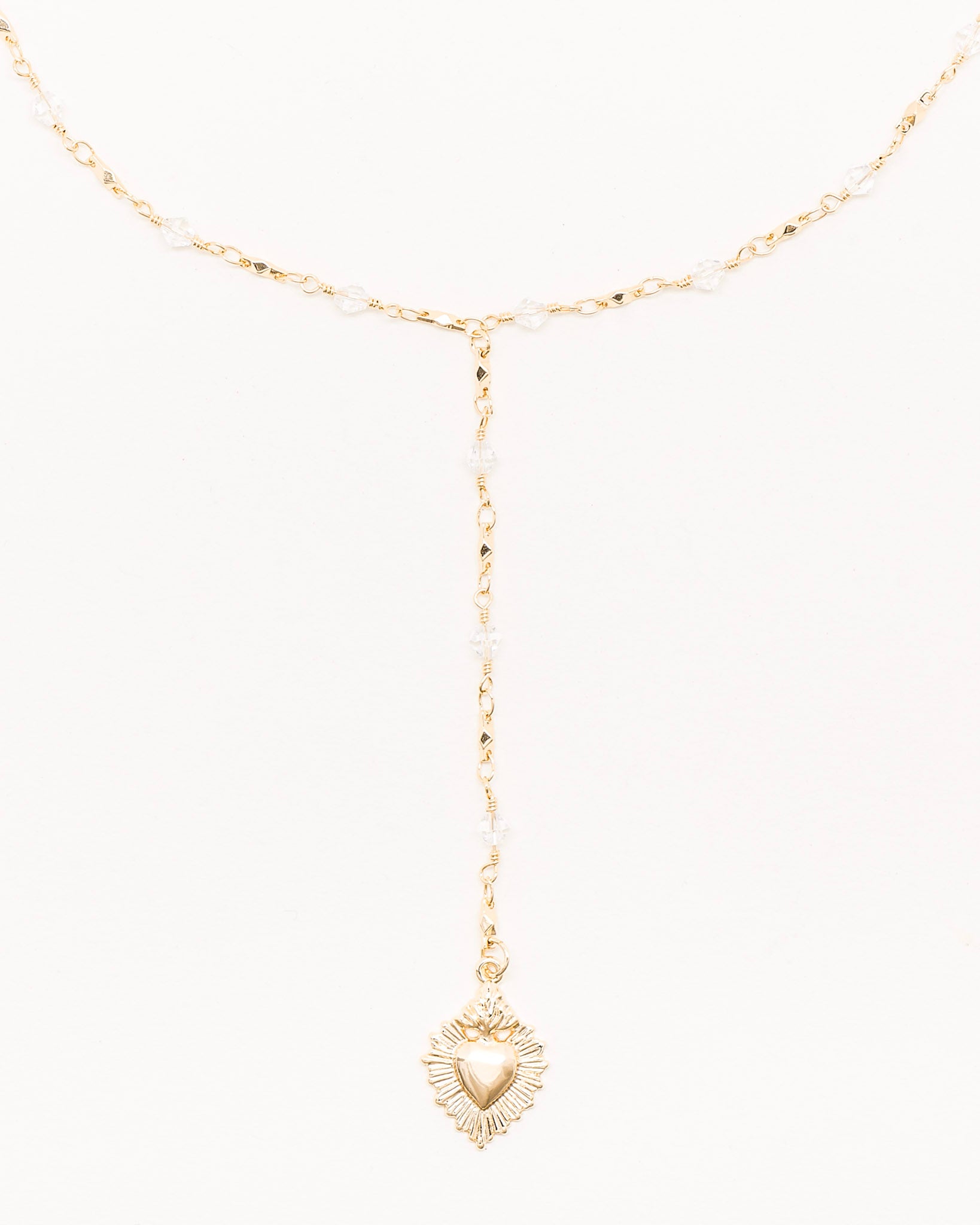 La Reina Crystal Rosary Necklace